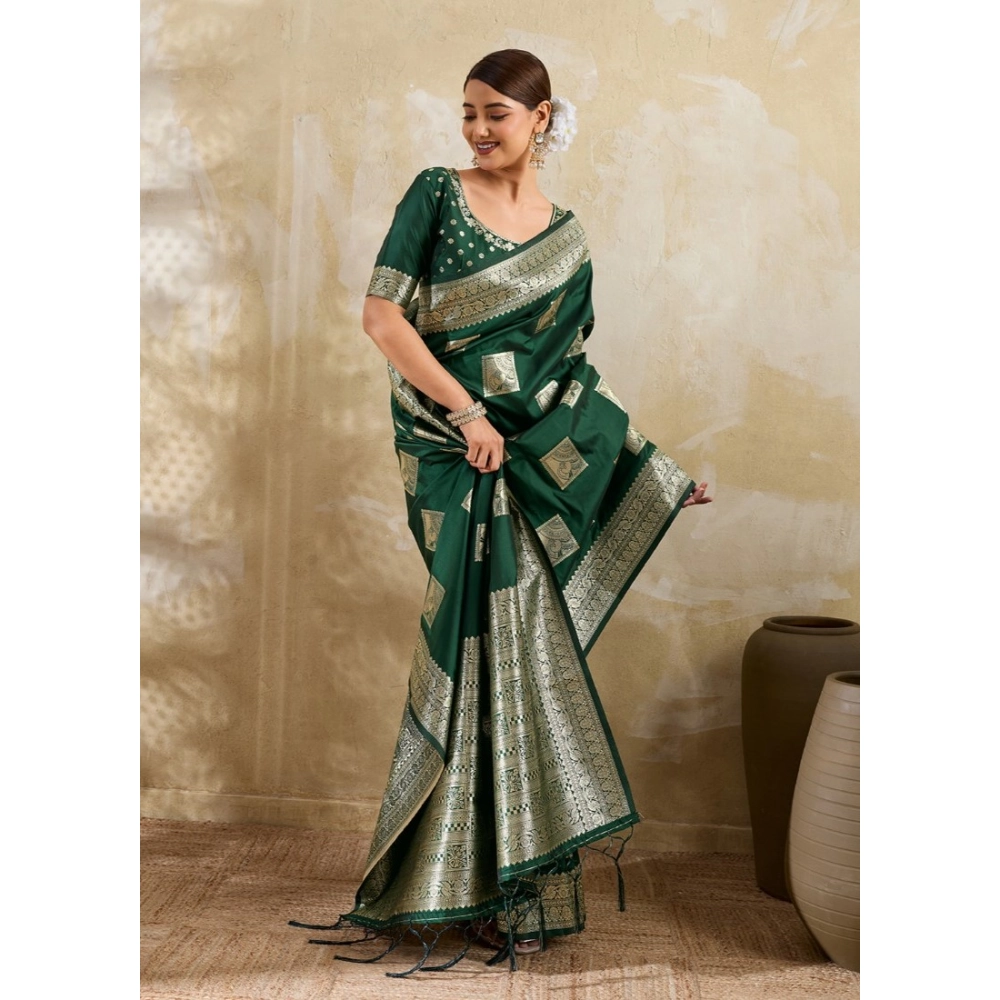 PID-67085-Women-s-Silk-Blend-Printed-Saree-With-Unstitched-Blouse-5-5-Mtr-Dark-Green-1-1000x1000-1.webp Generic Women's Silk Blend Printed Saree With Unstitched Blouse 5.5Mtr (Dark Green) - Image 1