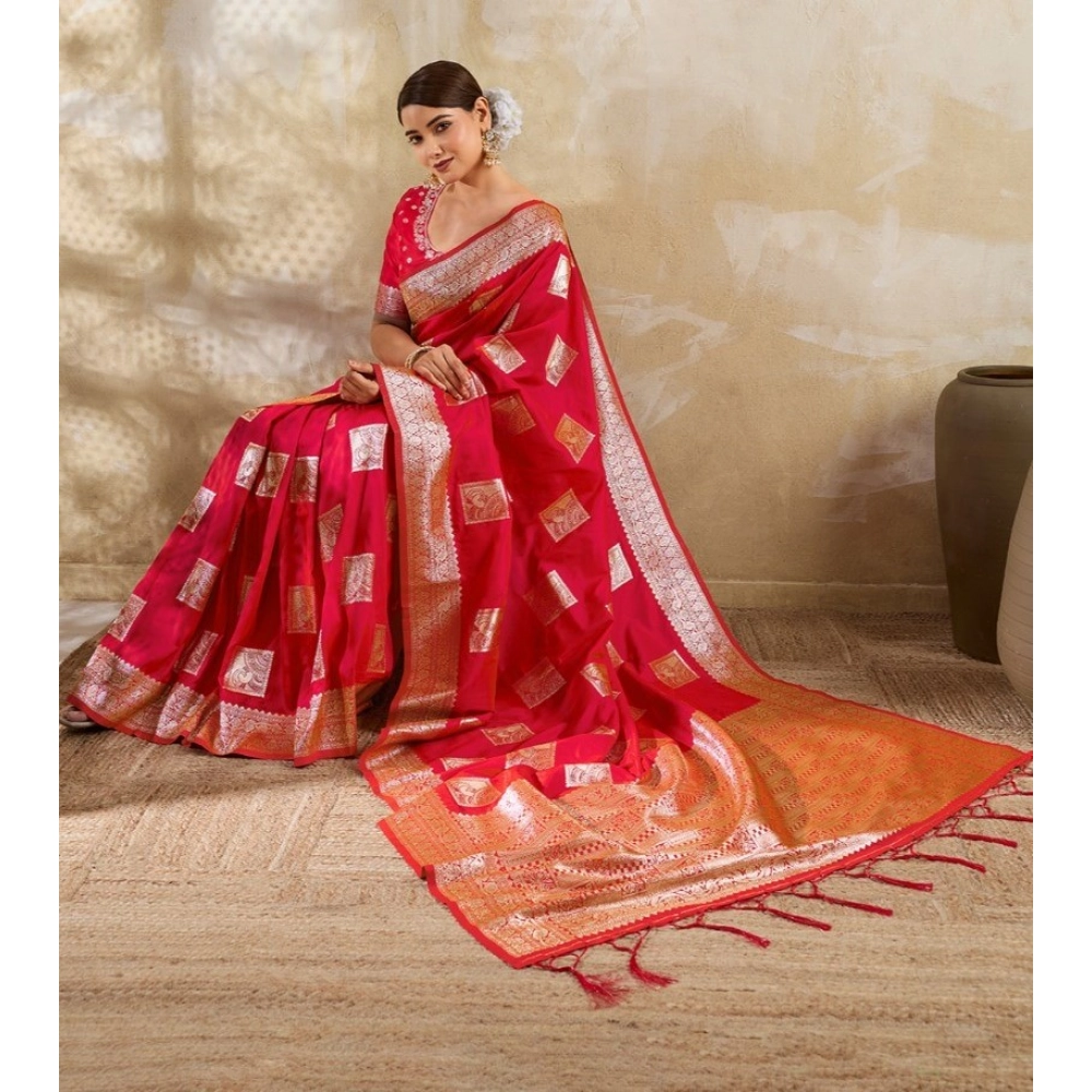 PID-67088-Women-s-Silk-Blend-Printed-Saree-With-Unstitched-Blouse-5-5-Mtr-Red-1-1000x1000-1.webp Generic Women's Silk Blend Printed Saree With Unstitched Blouse 5.5Mtr (Red) - Image 1