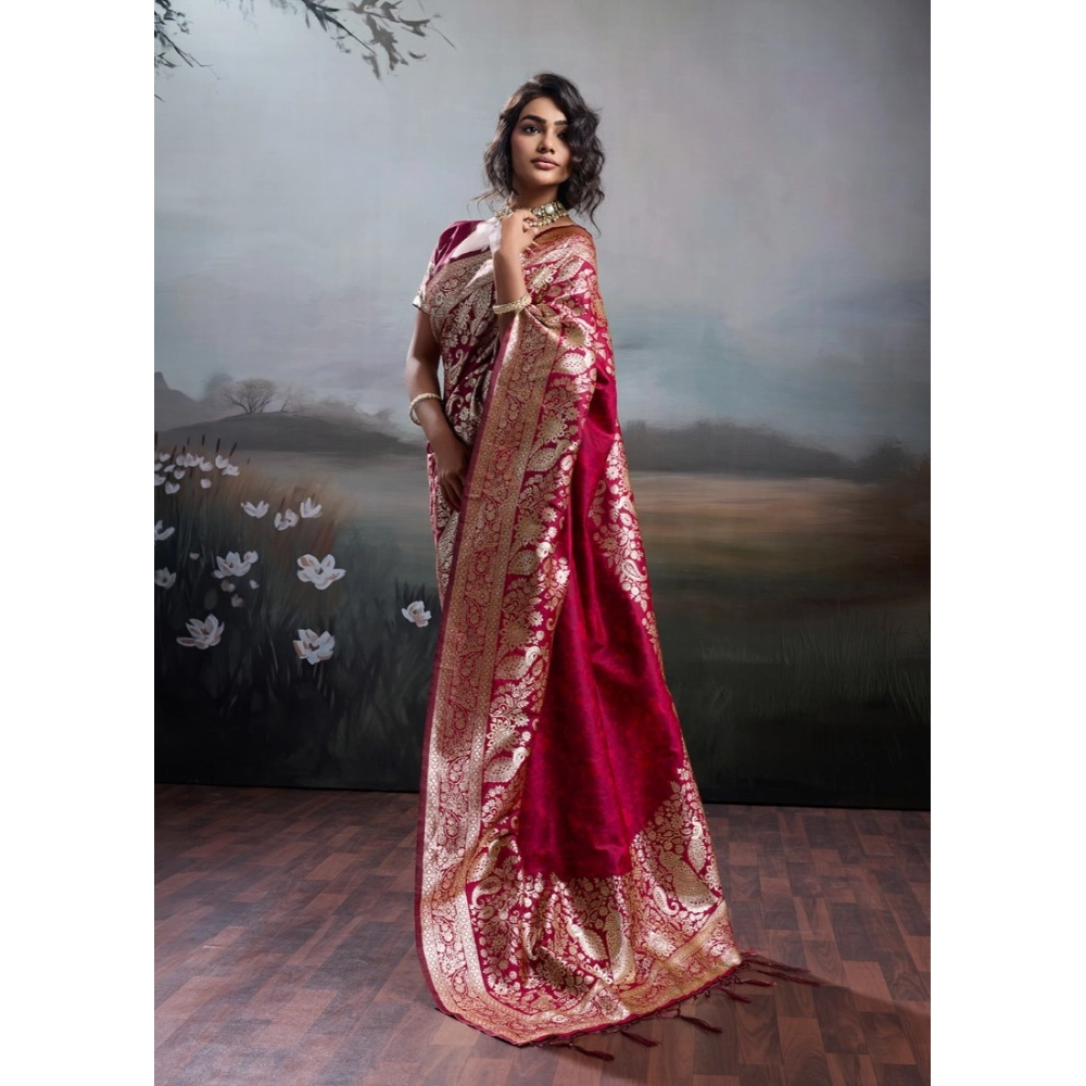 PID-67105-Women-s-Silk-Blend-Printed-Saree-With-Unstitched-Blouse-5-5-Mtr-Maroon-1-1000x1000-1.webp Generic Women's Silk Blend Printed Saree With Unstitched Blouse 5.5Mtr (Maroon) - Image 1