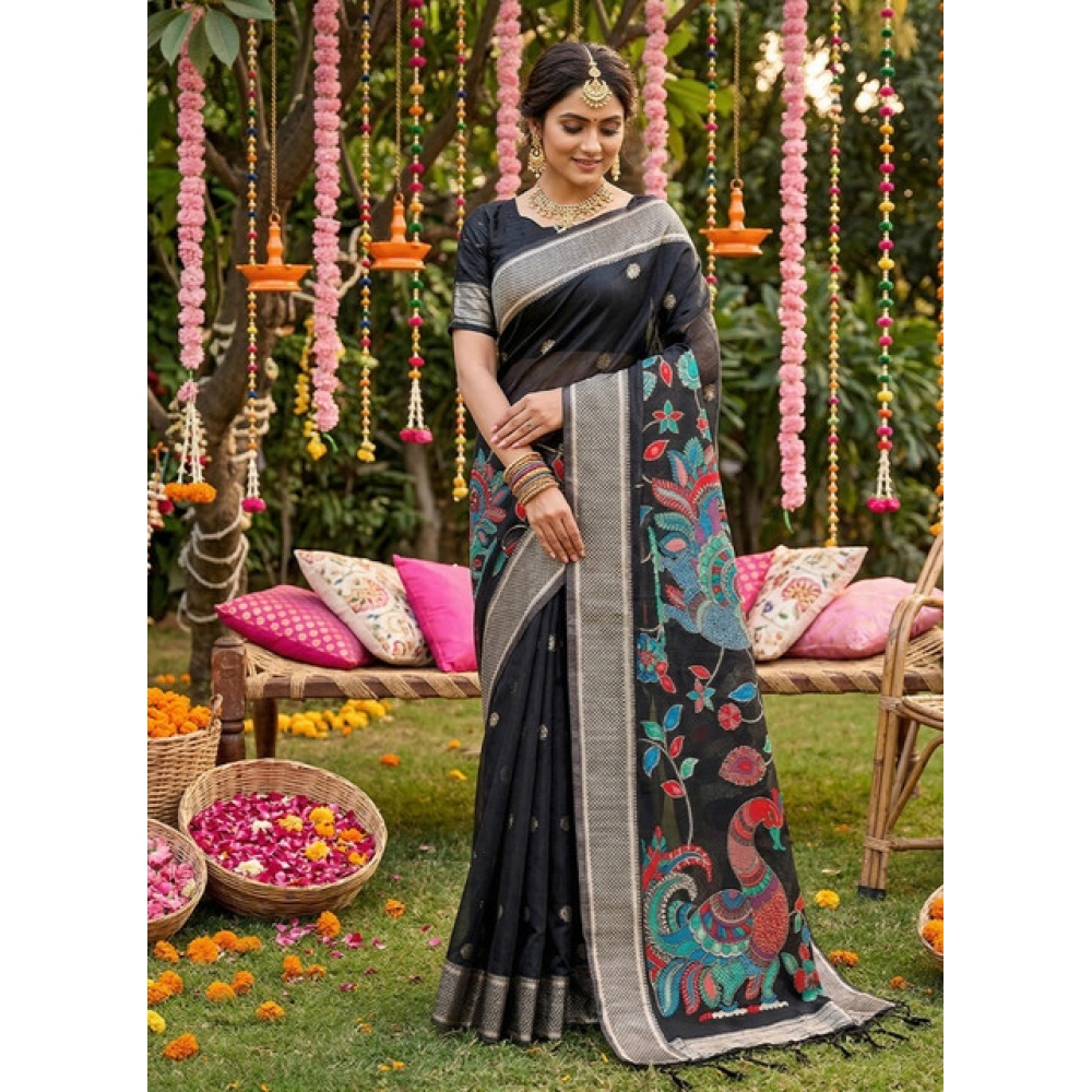 PID-67131-Generic-Women-s-Linen-Cotton-Floral-Embroiderd-Saree-With-Unstitched-Blouse-5-5-Mtr-Black-1000x1000-1.webp Generic Women's Linen Cotton Floral Embroidered Saree With Unstitched Blouse 5.5Mtr (Black) - Image 1