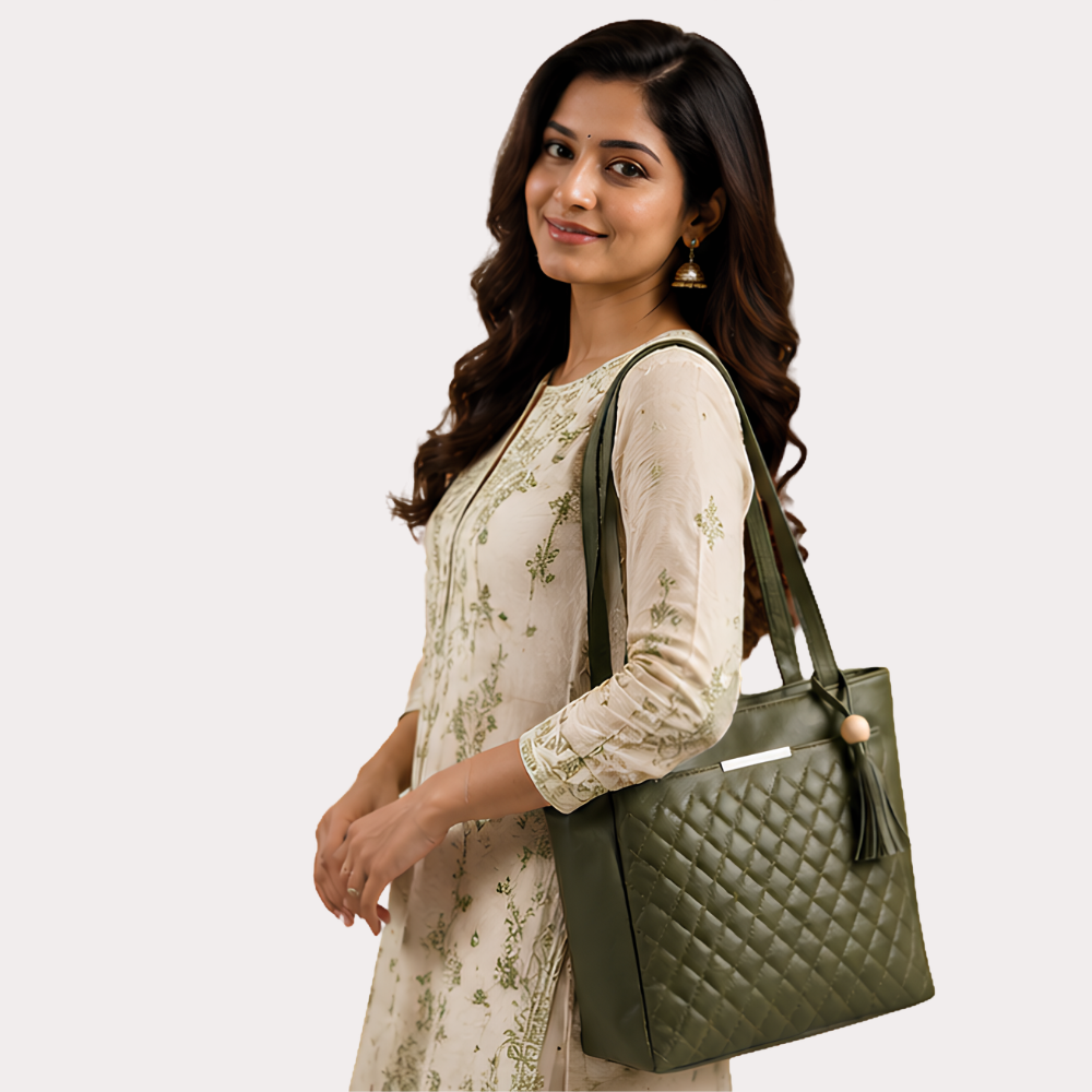 qmwmL63A1elwgQxo0y9Jnr80PcnP1vp8y5jLkR1w.png Olive Grace Quilted Tote Bag - Image 1