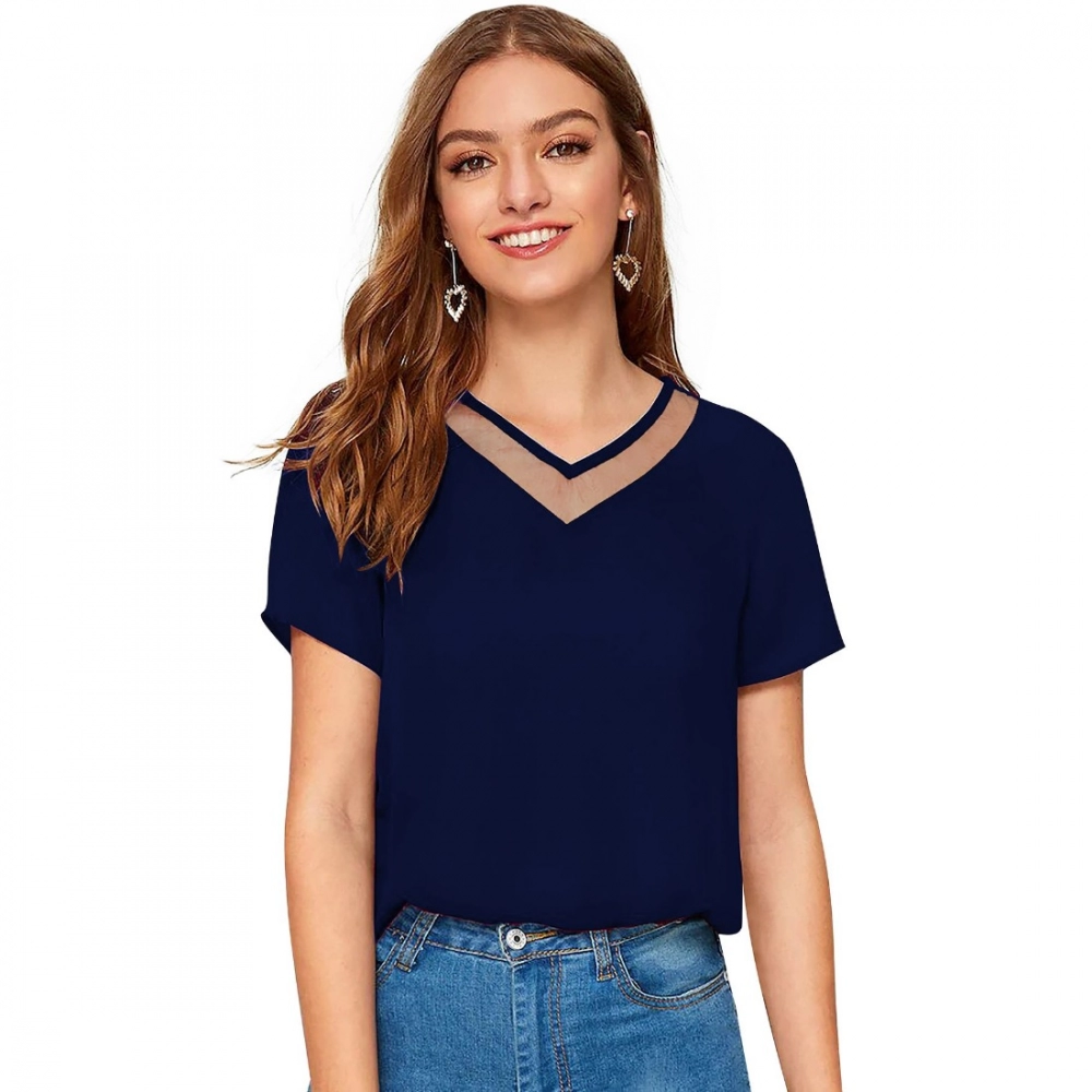 51354499758_dc551bb2e0_o_d-1000x1000-1.webp Generic Women's Polyester, Knitting Western Wear T-Shirt (Blue) - Image 1