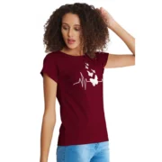 Generic Women's Cotton Western Wear T Shirt (Maroon) - Image 3
