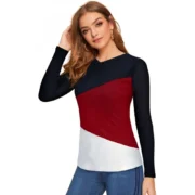 Generic Women's 95% Polyester 5% Spandex Western Wear T Shirt (Maroon) - Image 4