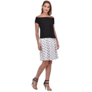 Generic Women's Cotton Blend Solid Short Sleeves Dress (Black) - Image 3