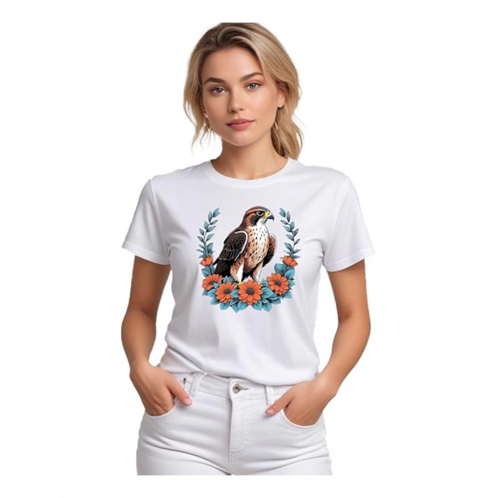 54010333876_c119f2efa3_o_d-1000x1000-1.webp Generic Women's Polyester Solid Printed Round Neck Half Sleeve T-shirt (White) - Image 1