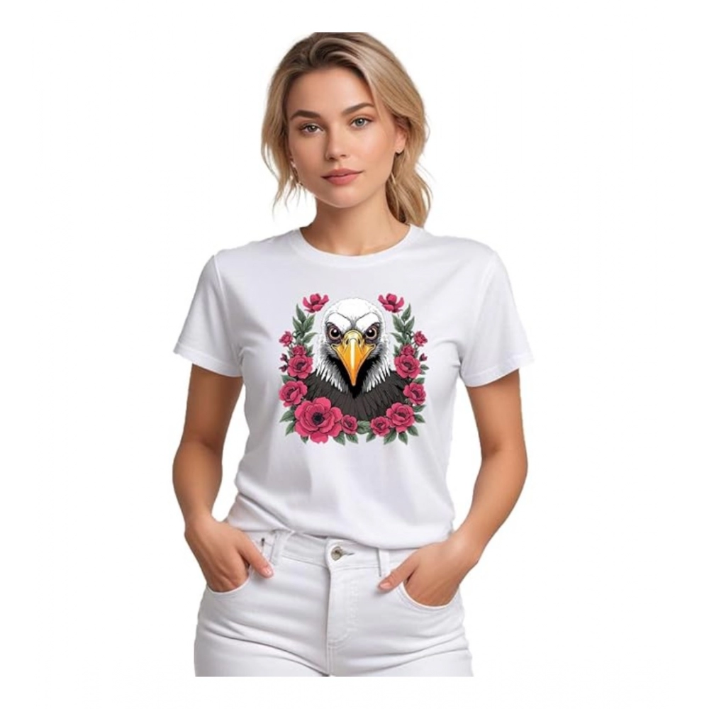 54010659249_0380a26f70_o_d-1000x1000-1.webp Generic Women's Polyester Solid Printed Round Neck Half Sleeve T-shirt (White) - Image 1