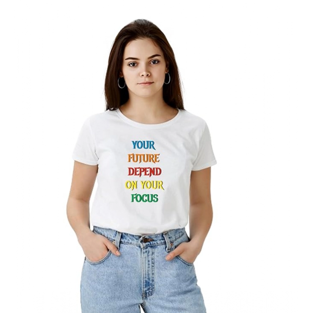 54010659259_6c87a36516_o_d-1000x1000-1.webp Generic Women's Polyester Solid Printed Round Neck Half Sleeve T-shirt (White) - Image 1