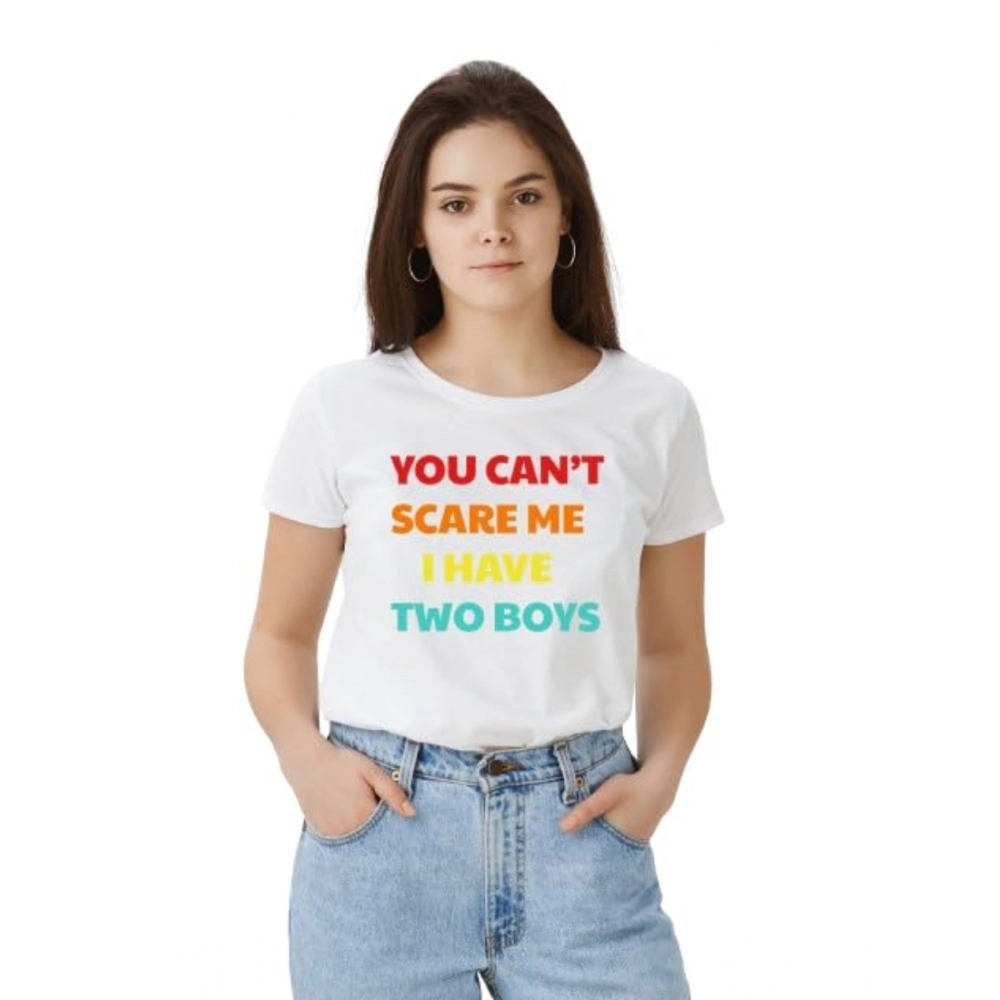 54010759150_c1bb5ca088_o_d-1000x1000-1.webp Generic Women's Polyester Solid Printed Round Neck Half Sleeve T-shirt (White) - Image 1