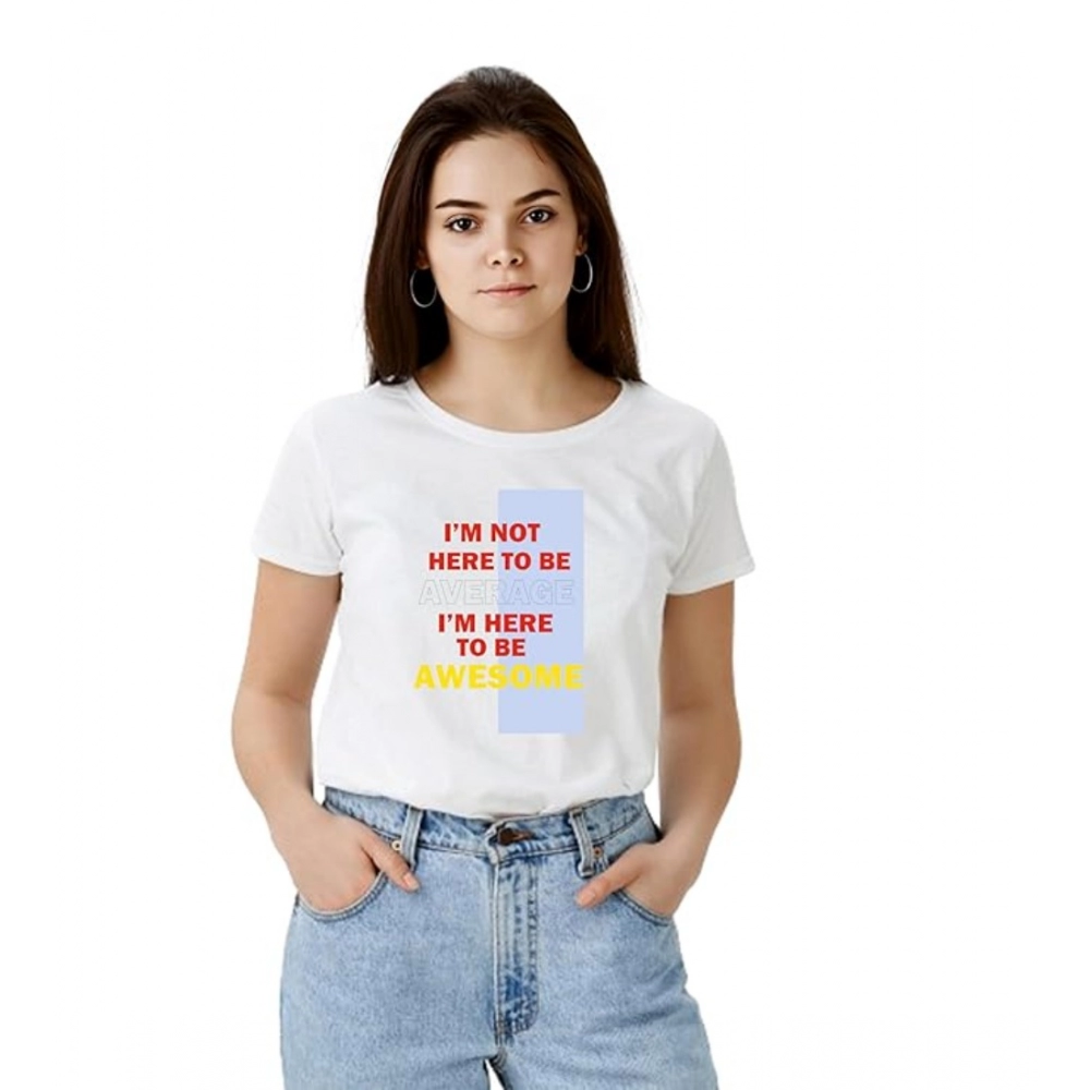 54010759170_0591fc046a_o_d-1000x1000-1.webp Generic Women's Polyester Solid Printed Round Neck Half Sleeve T-shirt (White) - Image 1