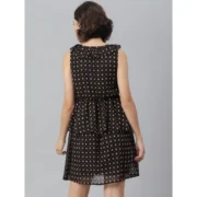 Generic Women's Polyester Peplum Sleeveless Above Knee Dress (Black) - Image 6