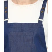 Generic Women's Denim Solid Shoulder Straps Above Knee Dress (Blue) - Image 2