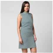 Generic Women's Polyester Striped Sleeveless Above Knee Dress (Green) - Image 3
