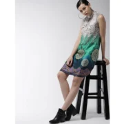 Generic Women's Polyester Printed Sleeveless Above Knee Dress (Multicolor) - Image 5