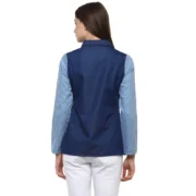 Generic Women's Denim Patch Work Long Sleeves Regular Top (Blue) - Image 2