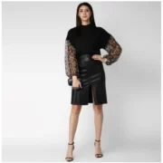 Generic Women's Polyester Animal Print Long Sleeves Top (Black) - Image 3