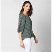 Generic Women's Polyester Printed 3-4th Sleeves Top (Green) - Image 5