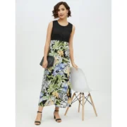 Generic Women's Rayon Floral Sleeveless Calf-length Dress (Multicolor) - Image 6