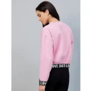 Generic Women's Fleece Solid Long Sleeves Sweatshirt (Pink) - Image 3