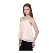 Generic Women's Polyester Solid Shoulder Straps Regular Top (Beige) - Image 5