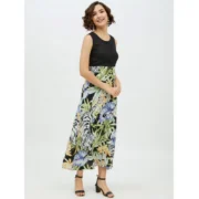 Generic Women's Rayon Floral Sleeveless Calf-length Dress (Multicolor) - Image 4