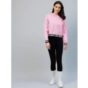 Generic Women's Fleece Solid Long Sleeves Sweatshirt (Pink) - Image 5