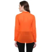 Generic Women's Polyester Solid Long Sleeves Regular Top (Orange) - Image 2