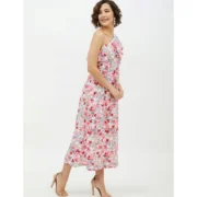 Generic Women's Polyester Floral One Shoulder Calf-length Dress (Multicolor) - Image 4