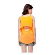 Generic Women's Polyester Solid Sleeveless Regular Top (Orange) - Image 2