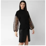 Generic Women's Polyester Animal Print Long Sleeves Top (Black) - Image 5