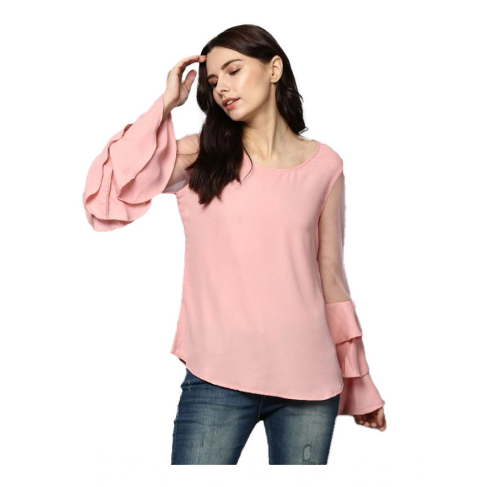 54041763153_ff76151e60_o_d-1000x1000-1.webp Generic Women's Polyester Solid Tier Sleeve Top (Pink) - Image 1