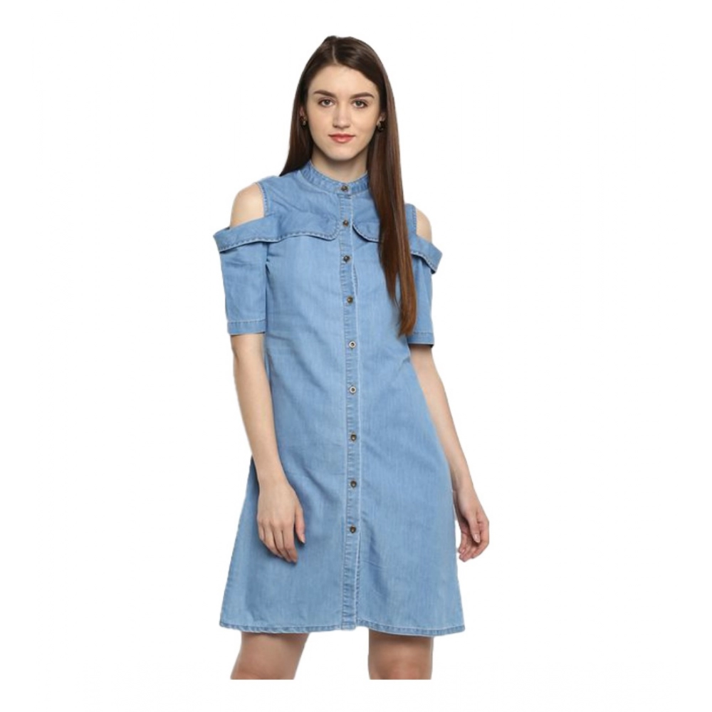 54041763948_db6c2b9b3c_o_d-1000x1000-1.webp Generic Women's Denim Solid Cold Shoulder Above Knee Dress (Blue) - Image 1