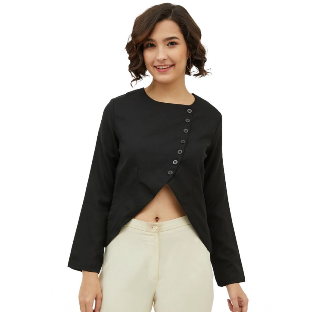 54041835299_81435cd700_o_d-1000x1000-1.webp Generic Women's Polyester Asymmetrical Long Sleeves Top (Black) - Image 1