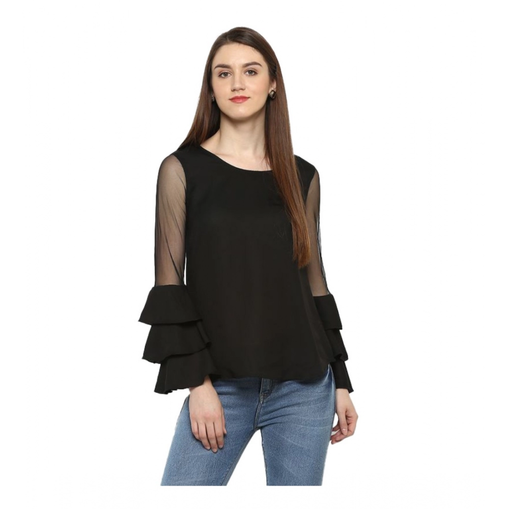 54041835429_cc1b4f679c_o_d-1000x1000-1.webp Generic Women's Polyester Solid Tier Sleeve Top (Black) - Image 1