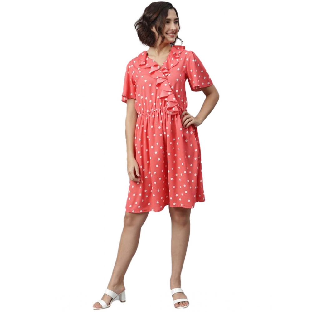 54041836029_b8d75e6743_o_d-1000x1000-1.webp Generic Women's Polyester Polka Flutter Above Knee Dress (Coral) - Image 1