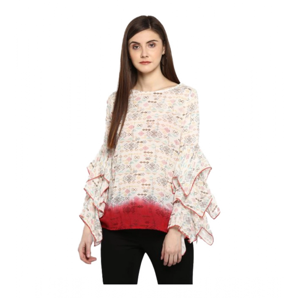 54041958920_f732bf9ea0_o_d-1000x1000-1.webp Generic Women's Rayon Crepe Printed Ruffle Sleeve Top (Off White - Red) - Image 1