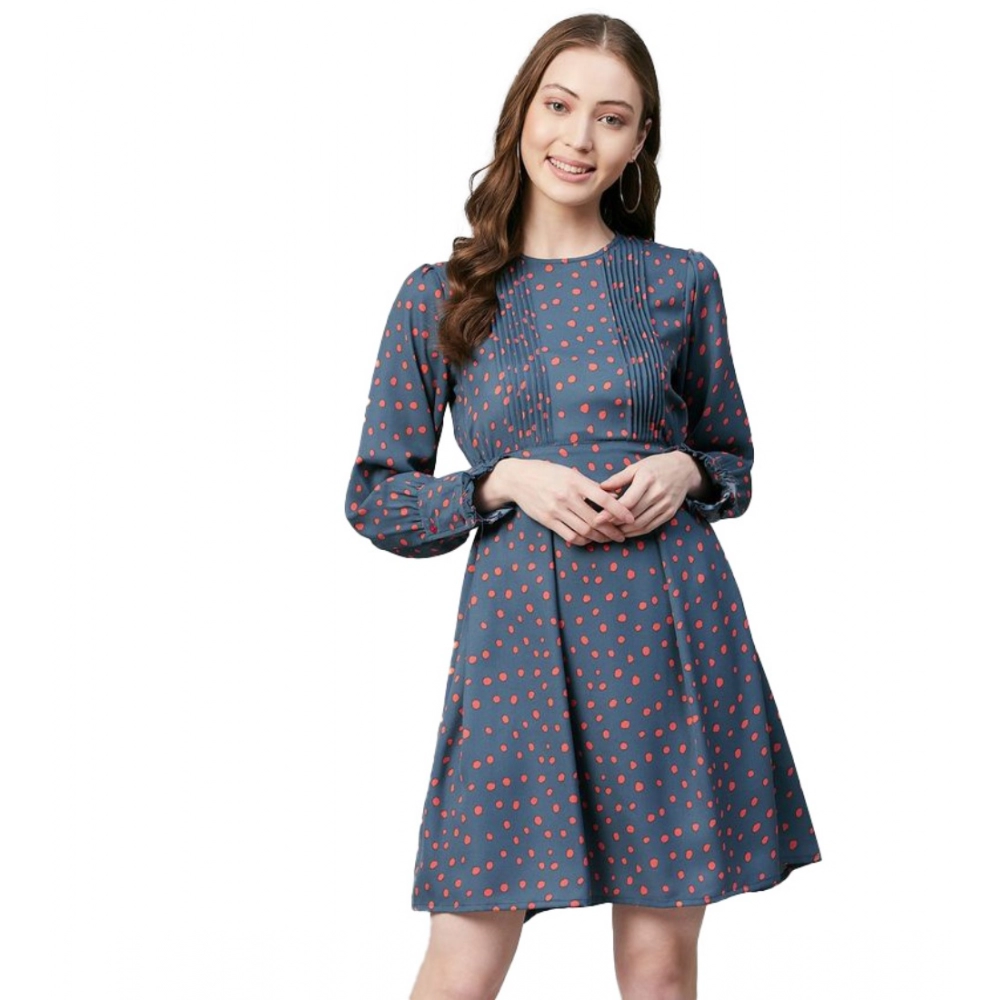 54041959380_0a58bc8d27_o_d-1000x1000-1.webp Generic Women's Polyester Polka Long Sleeves Above Knee Dress (Grey - Coral) - Image 1