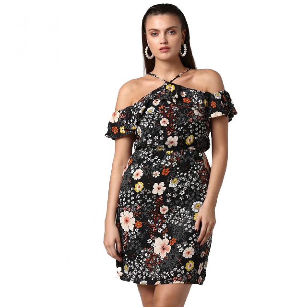 54041959670_6be74f22c1_o_d-1000x1000-1.webp Generic Women's Polyester Floral Cold Shoulder Above Knee Dress (Black) - Image 1