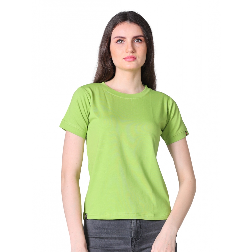 54089884096_d3cdd8ebba_o_d-1000x1000-1.webp Generic Women's Cotton Blended Solid Round Neck Half Sleeve T-Shirt (Green) - Image 1