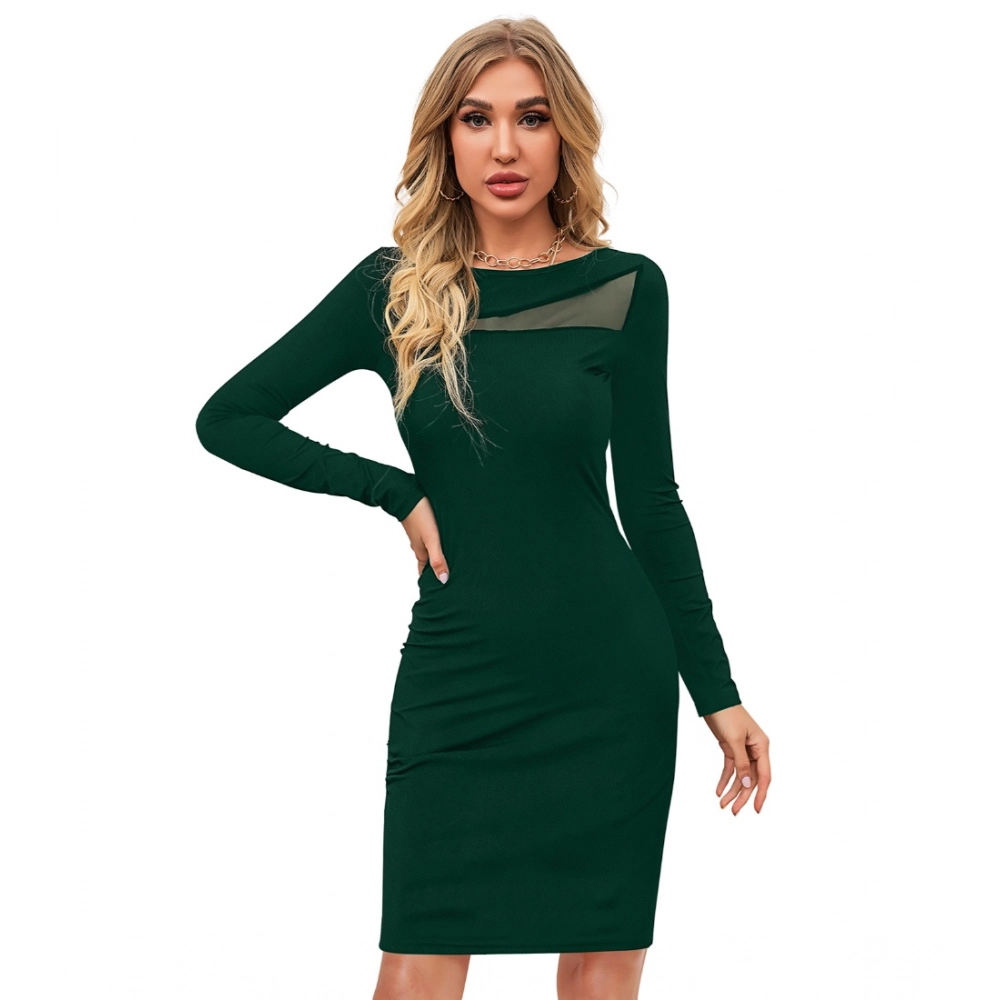 54162093497_d5abeb23df_o_d-1000x1000-1.webp Generic Women's Knitting stretchable Solid Round Neck Full Sleeve Dress (Green ) - Image 1