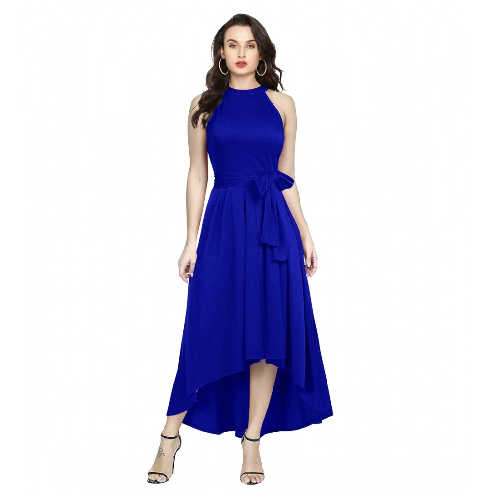 54162093877_0c2da4dbd0_o_d-1000x1000-1.webp Generic Women's Polyster Solid Halter Neck Sleeveless Dress (Royal Blue) - Image 1