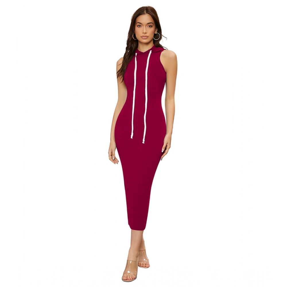 54162096007_d8543d297e_o_d-1000x1000-1.webp Generic Women's Knitting stretchable Solid Round Neck Sleeveless Dress (Maroon) - Image 1