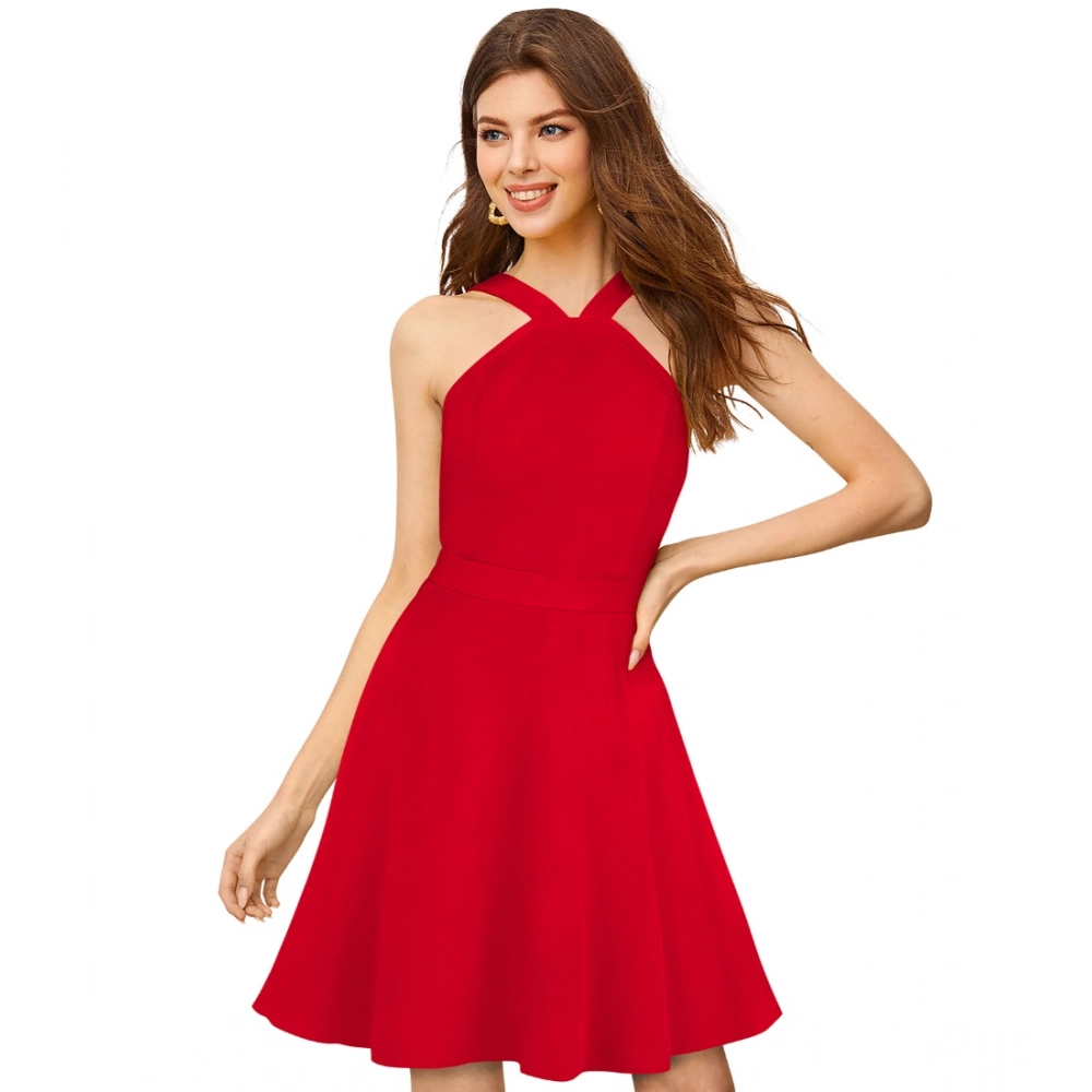54162096327_43d9f1b950_o_d-1000x1000-1.webp Generic Women's Knitting stretchable Solid Halter Neck Sleeveless Dress (Red ) - Image 1