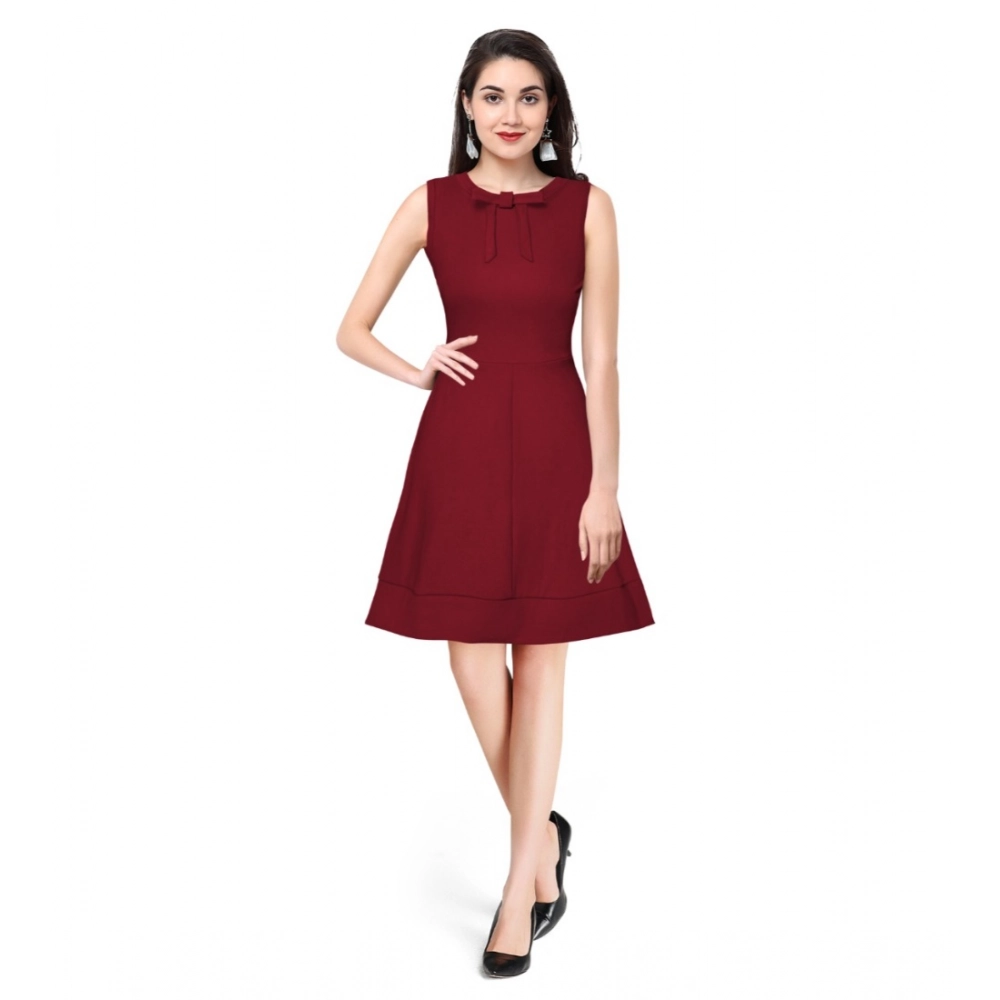 54162099187_0b17ba1b21_o_d-1000x1000-1.webp Generic Women's Polyester Solid Round Neck Sleeveless Dress (Maroon) - Image 1