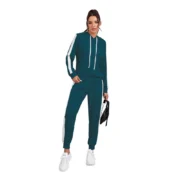 Generic Women's Knitting stretchable Solid Hooded Neck Full Sleeve Track Suit (Morpich)