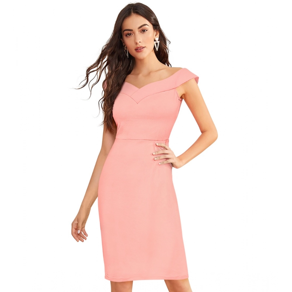 54162967546_cd2f89b4f6_o_d-1000x1000-1.webp Generic Women's Knitting stretchable Solid Round Neck Sleeveless Dress (Peach) - Image 1