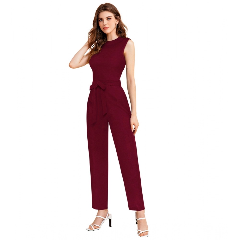 54162970671_5519c65e5a_o_d-1000x1000-1.webp Generic Women's Knitting stretchable Solid Round Neck Sleeveless Jumpsuit (Maroon) - Image 1