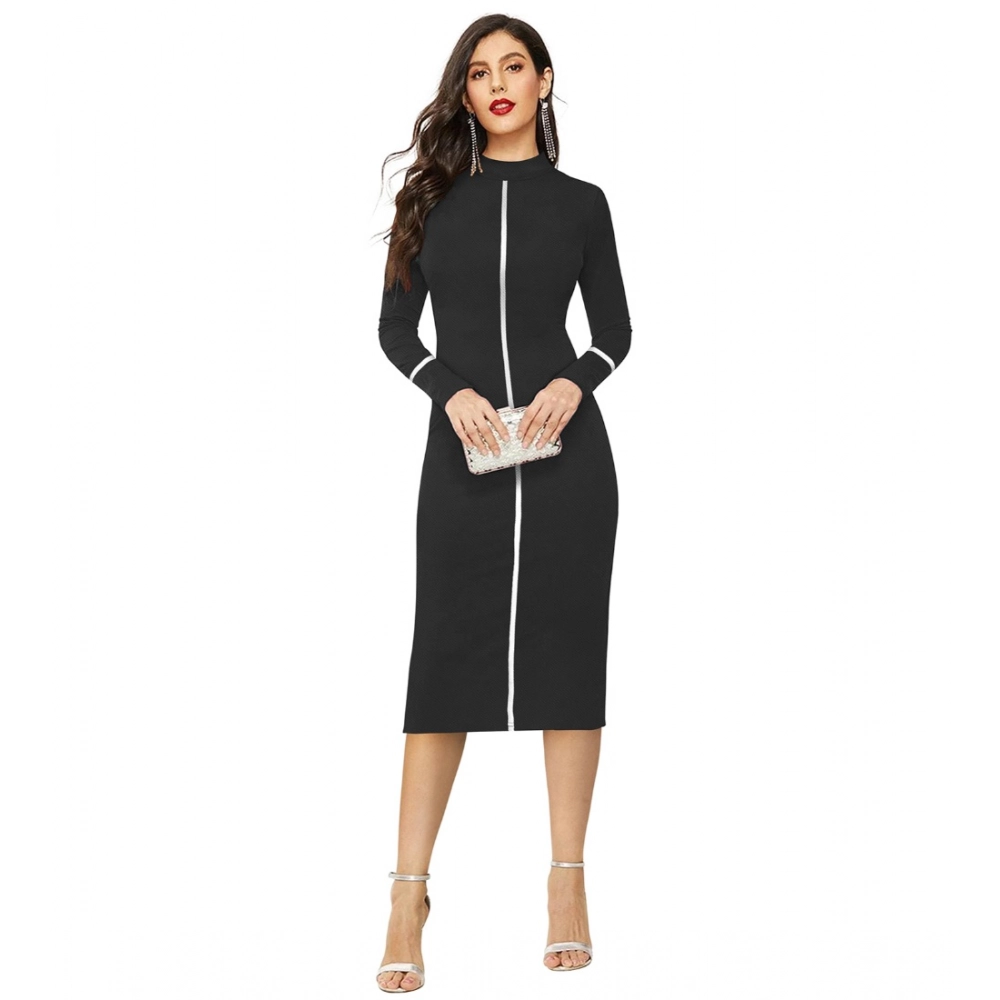 54163245478_3f389e7b28_o_d-1000x1000-1.webp Generic Women's Knitting stretchable Solid Round Neck Full Sleeve Dress (Black) - Image 1