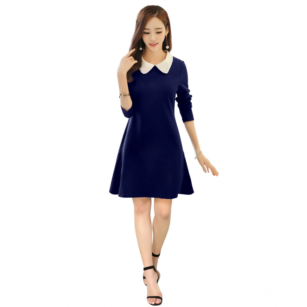 54163248448_f0a29a771c_o_d-1000x1000-1.webp Generic Women's Polyester Solid Collar 3-4th Dress (Blue) - Image 1