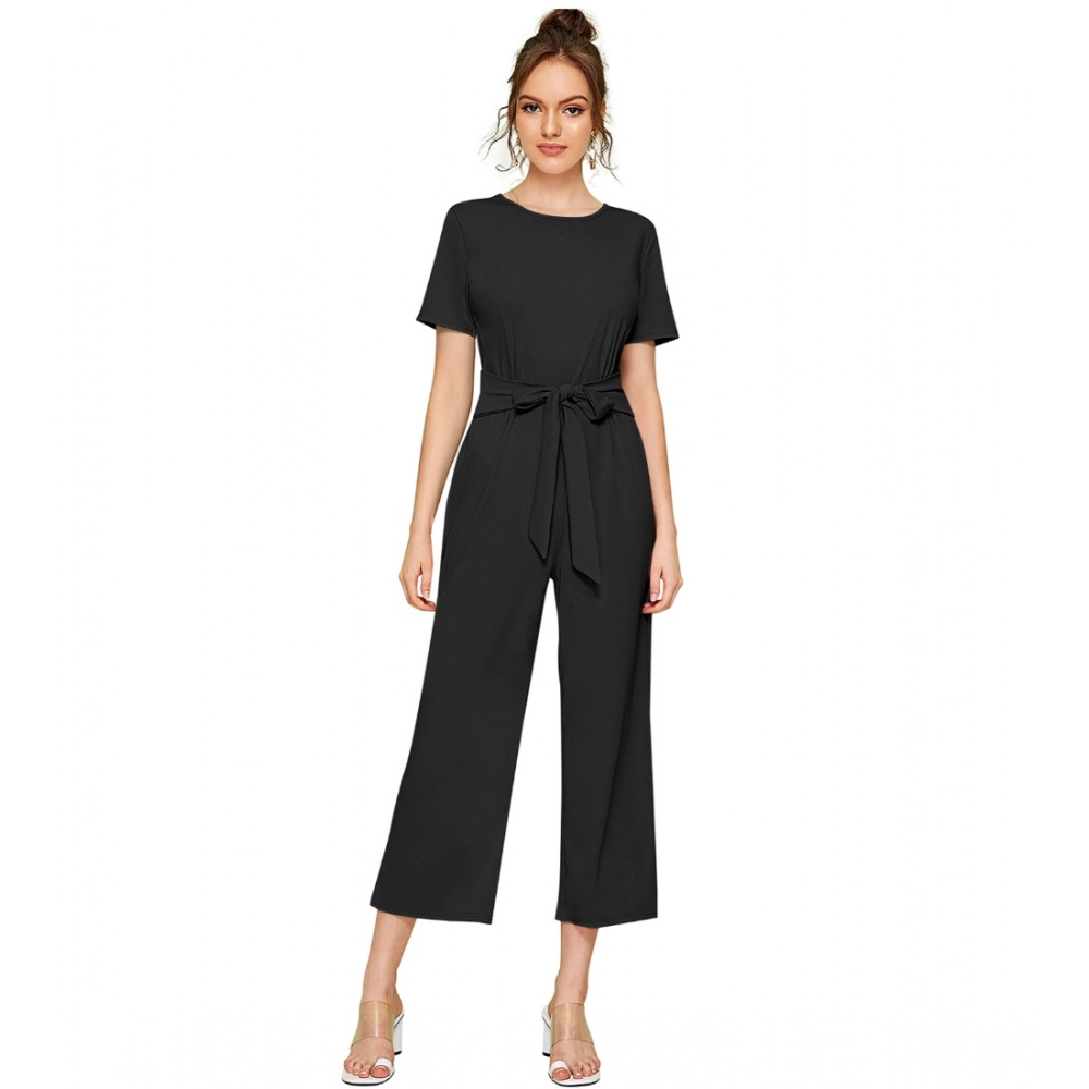 54163285634_6fed9a473a_o_d-1000x1000-1.webp Generic Women's Knitting stretchable Solid Round Neck Cap Sleeve Jumpsuit (Black) - Image 1
